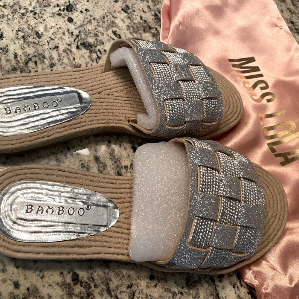 New Woven Metallic Sandals in size 6​​​​​​​​​
